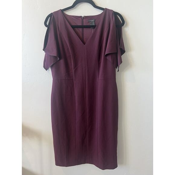 Ann Taylor Dresses & Skirts - Ann Taylor Burgundy Dress, Cocktail, Mini, Flutter Sleeves, Holiday Formal, SZ 6